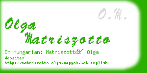 olga matriszotto business card